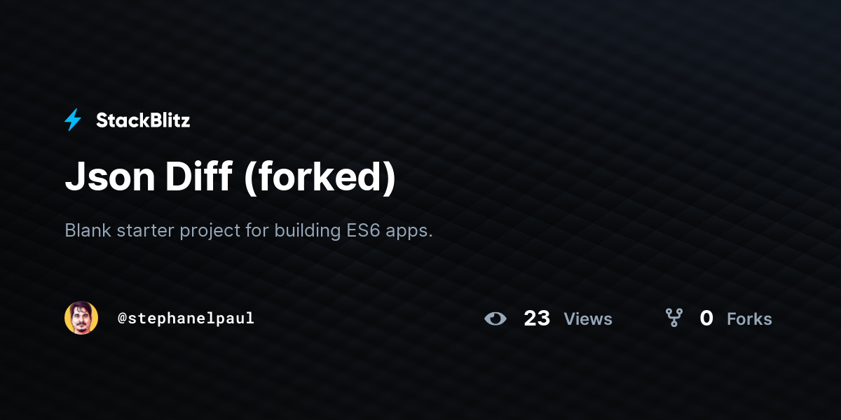 Json Diff (forked) - StackBlitz