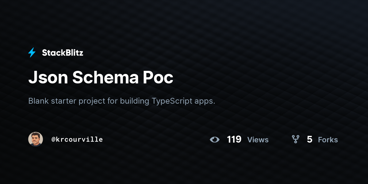 Json Schema Poc - StackBlitz