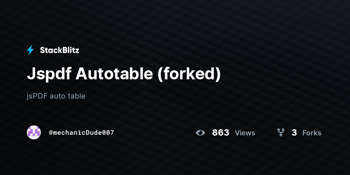 Jspdf Autotable (forked) - StackBlitz