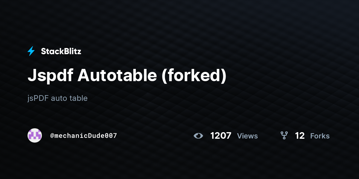 Jspdf Autotable (forked) - StackBlitz