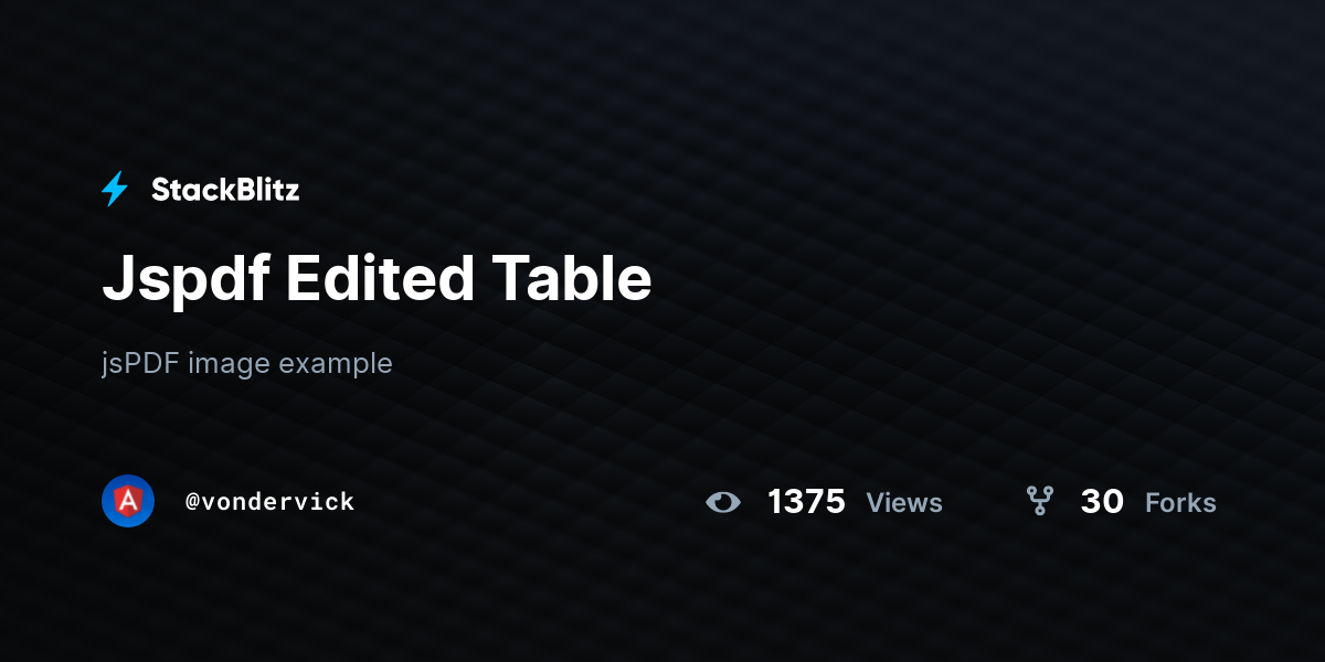 Jspdf Edited Table - StackBlitz