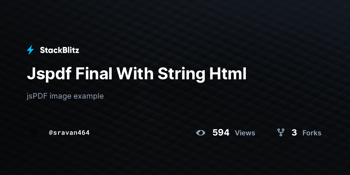 Jspdf Final With String Html - StackBlitz