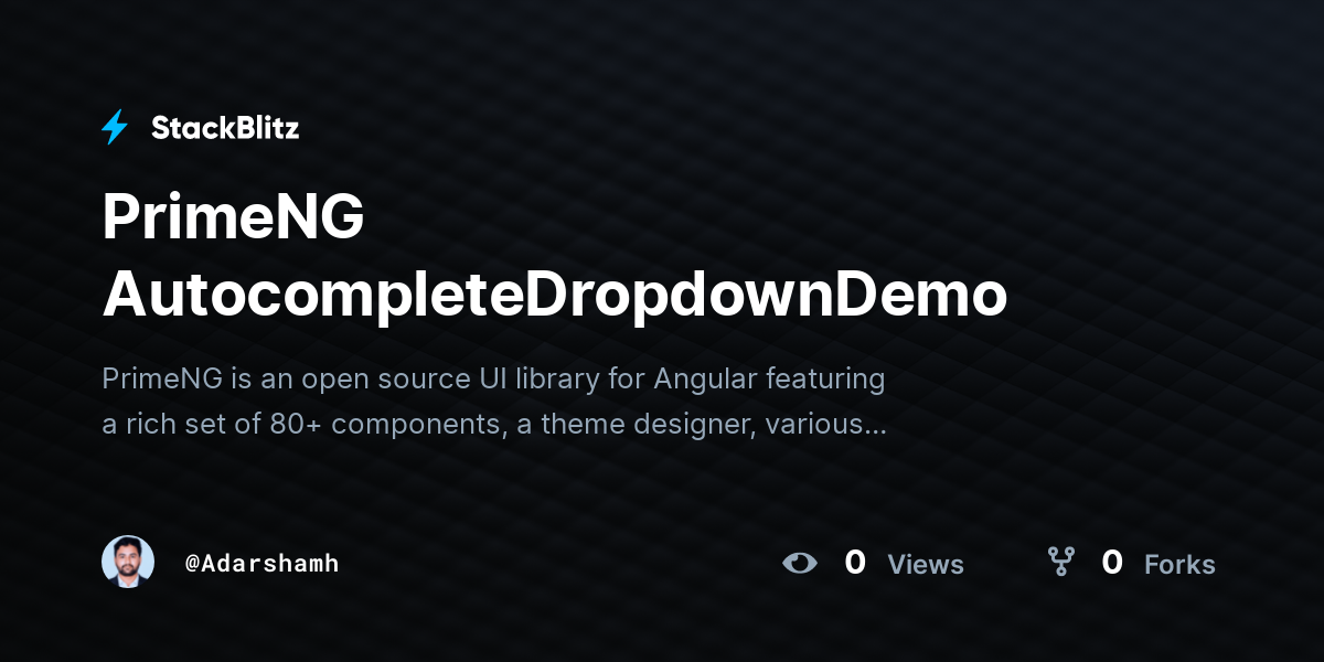 PrimeNG AutocompleteDropdownDemo - StackBlitz