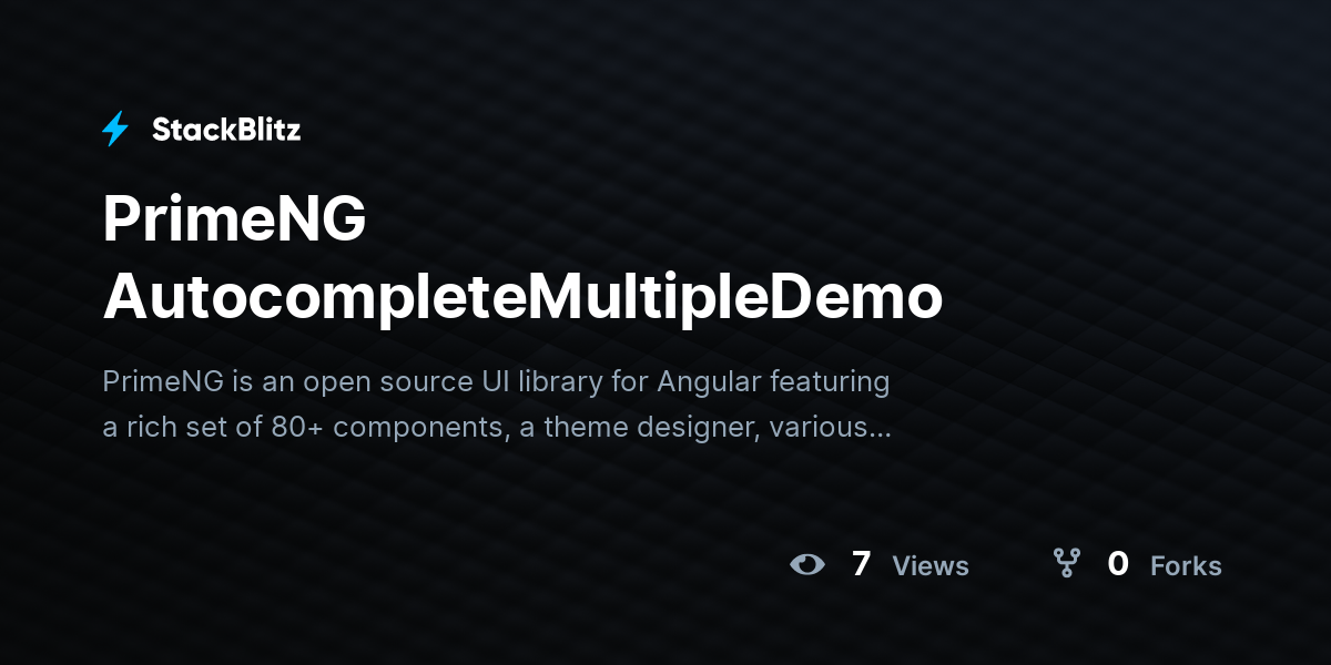 PrimeNG AutocompleteMultipleDemo - StackBlitz