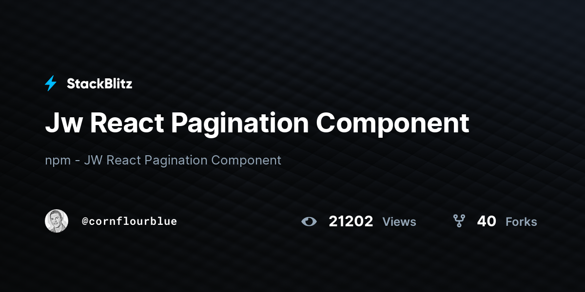 Jw React Pagination Component - StackBlitz