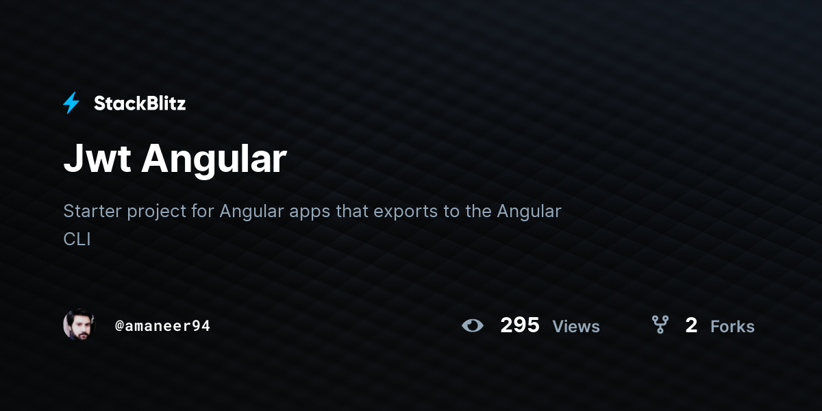 Jwt Angular - StackBlitz