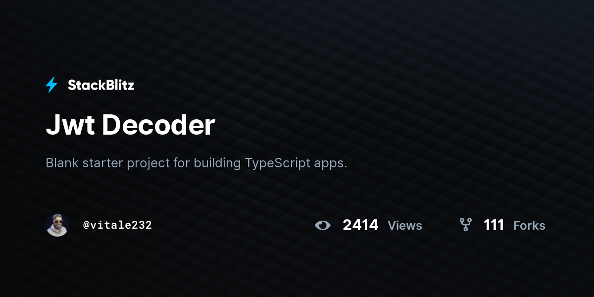 Jwt Decoder StackBlitz