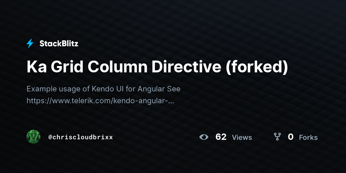 Ka Grid Column Directive (forked) - StackBlitz