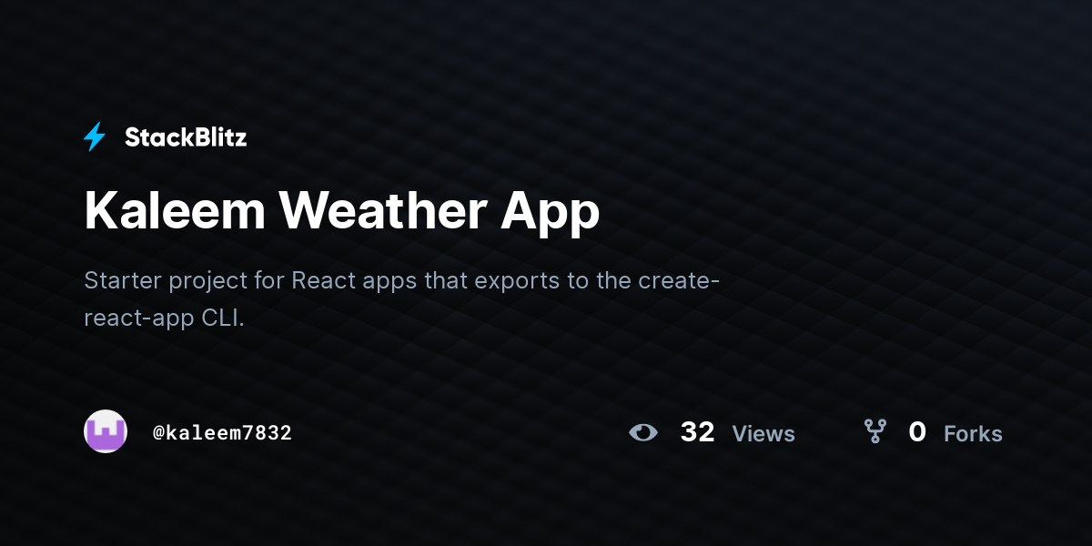 Kaleem Weather App - StackBlitz