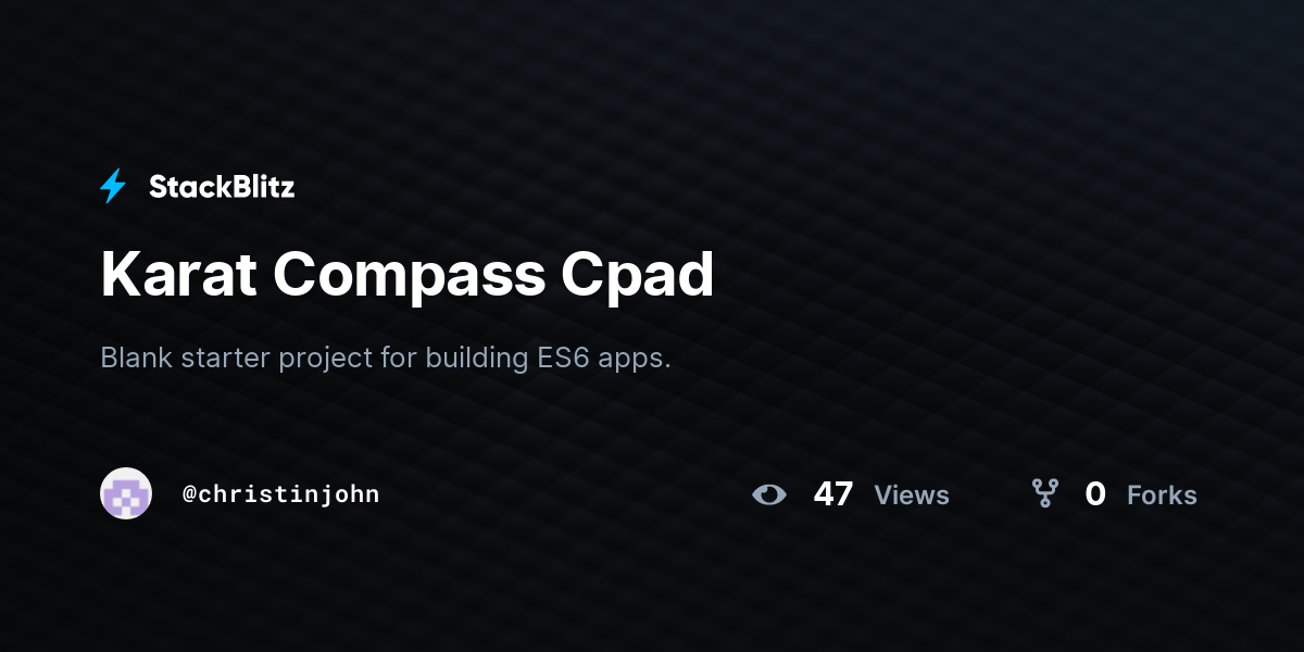 Karat Compass Cpad - StackBlitz