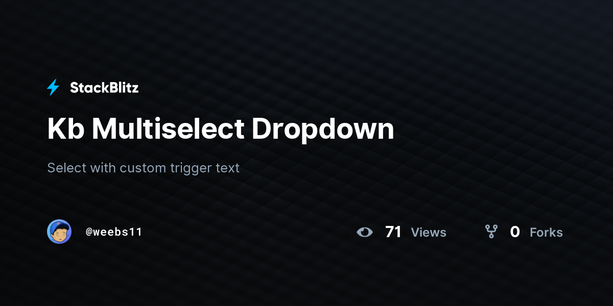 Kb Multiselect Dropdown - StackBlitz