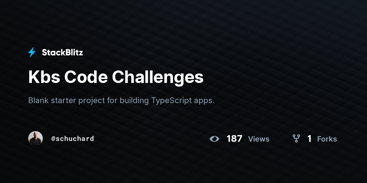 Kbs Code Challenges - StackBlitz