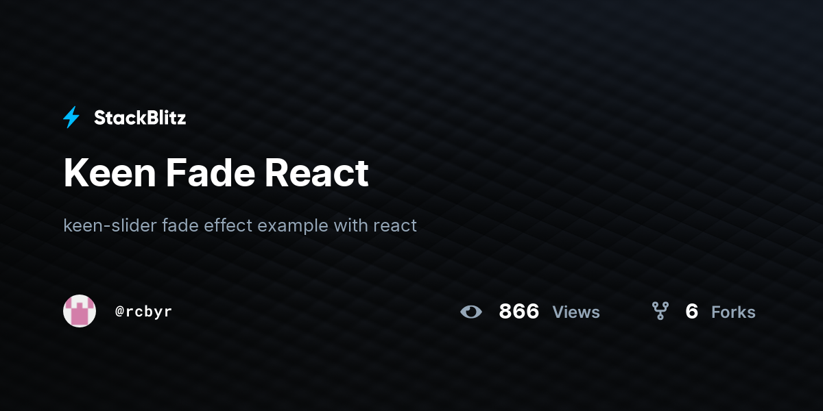 Keen Fade React - StackBlitz