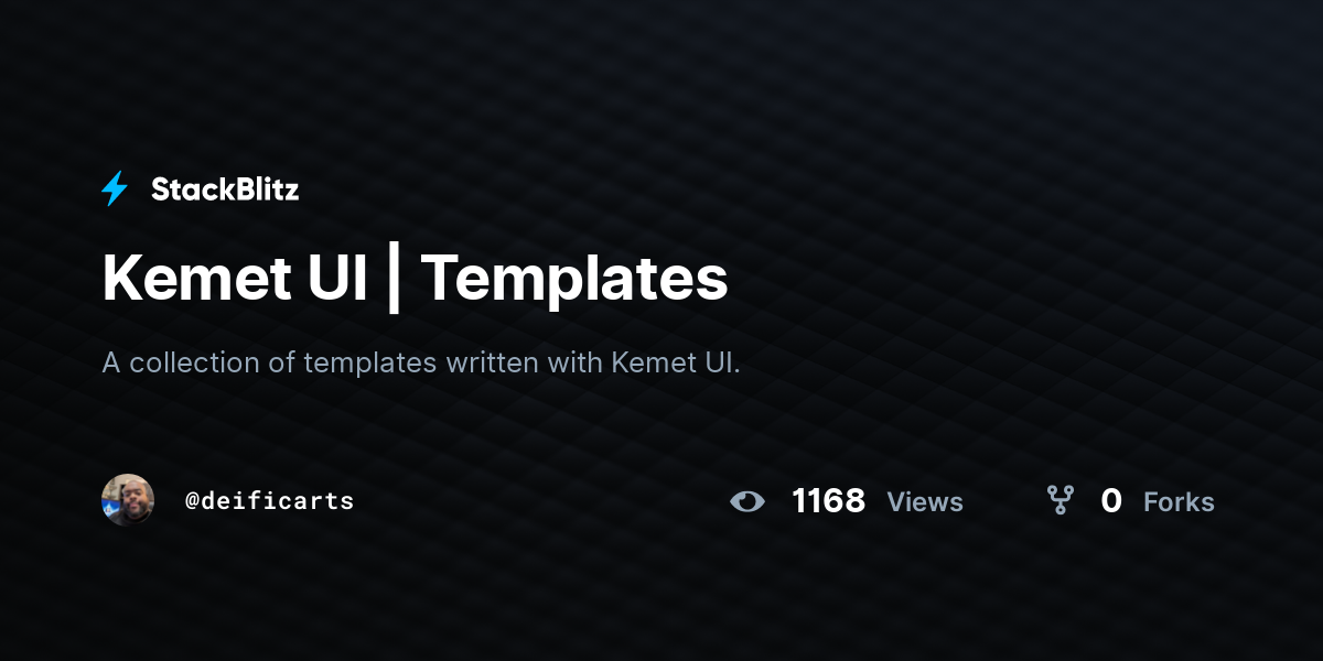 Kemet UI | Templates - StackBlitz