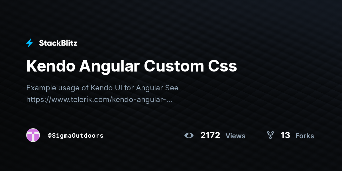 Kendo Angular Custom Css StackBlitz