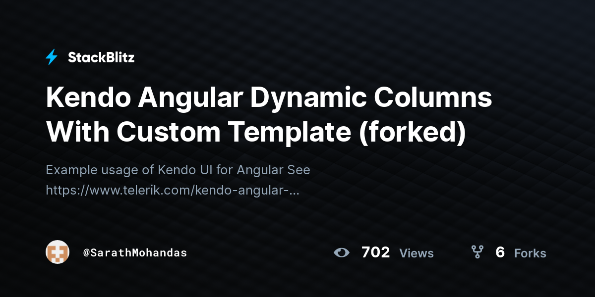 Kendo Angular Dynamic Columns With Custom Template (forked) - StackBlitz