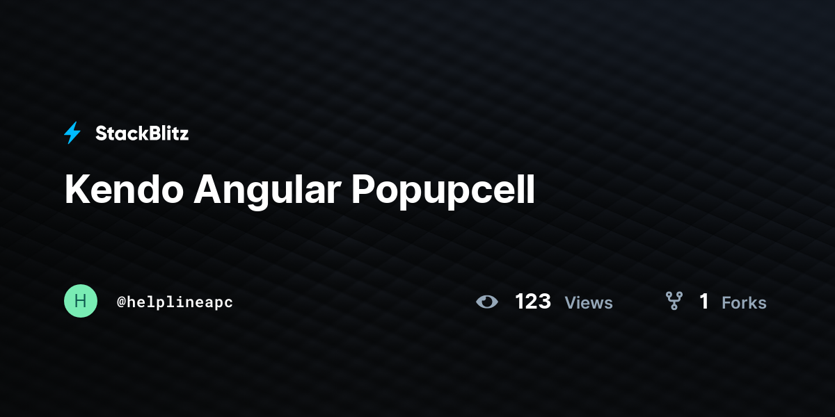 Kendo Angular Popupcell - StackBlitz