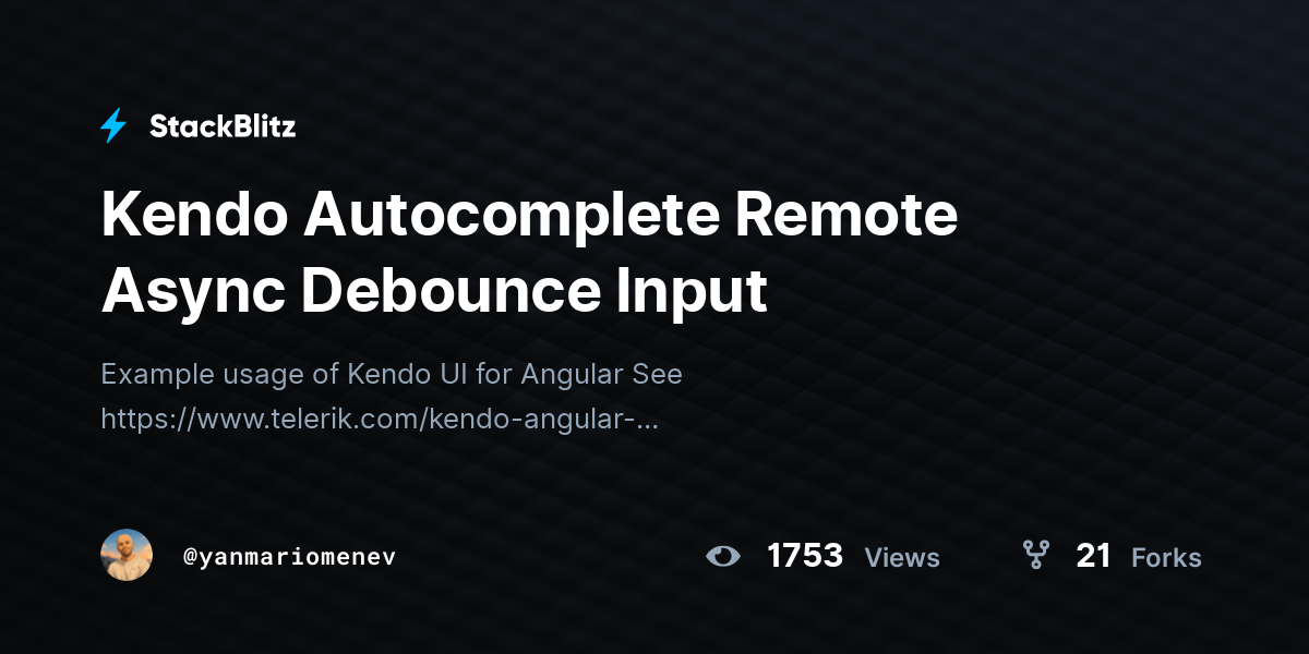Kendo Autocomplete Remote Async Debounce Input - StackBlitz