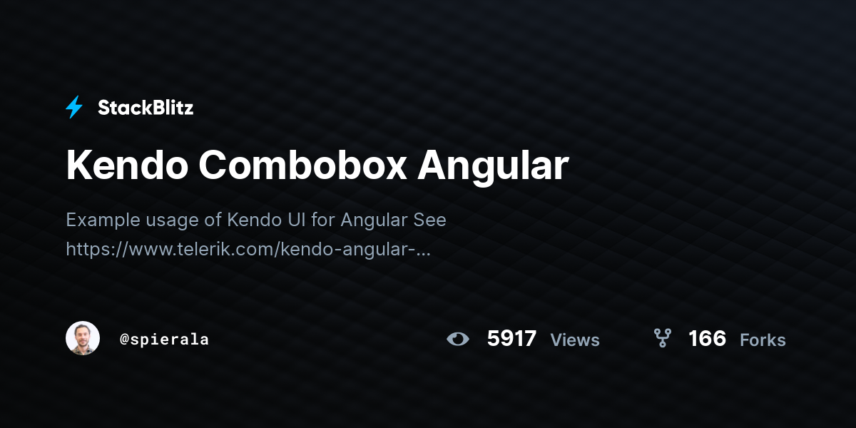 Kendo Combobox Angular - StackBlitz