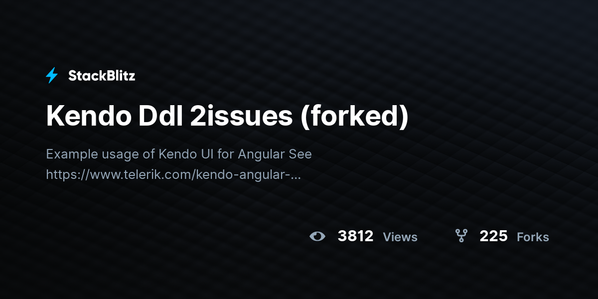 Kendo Ddl 2issues (forked) - StackBlitz