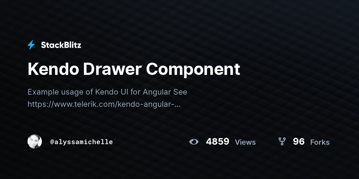 Kendo Drawer Component - StackBlitz