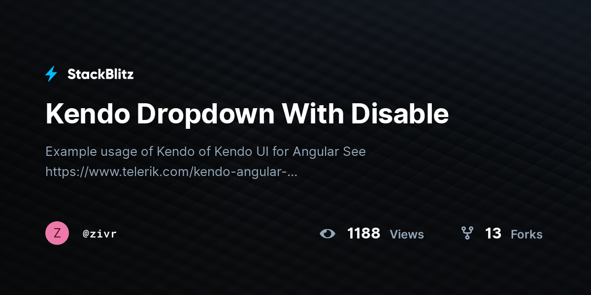 Kendo Dropdown With Disable - StackBlitz