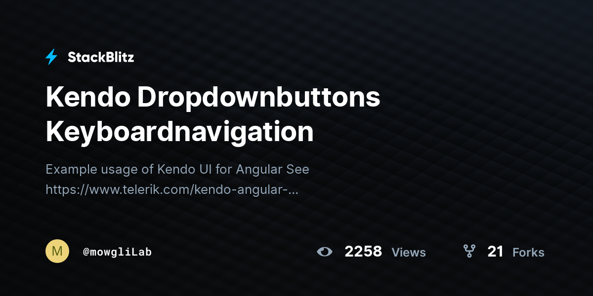 Kendo Dropdownbuttons Keyboardnavigation - StackBlitz