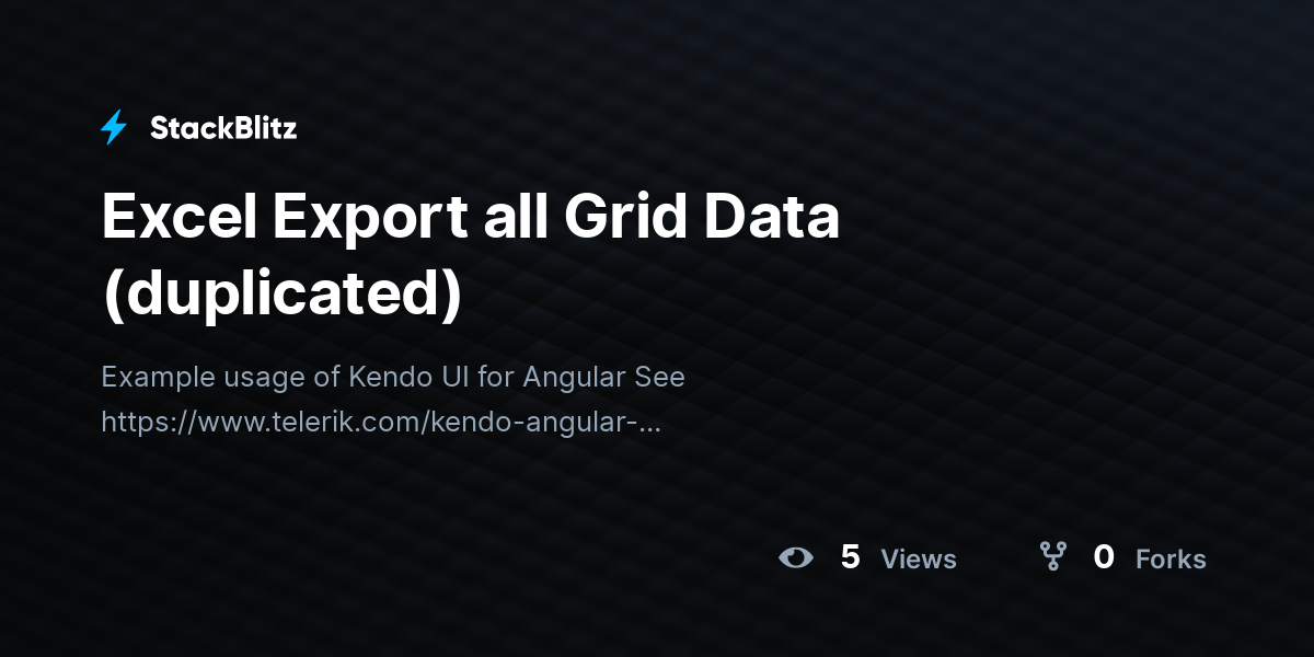 Excel Export all Grid Data (duplicated) - StackBlitz