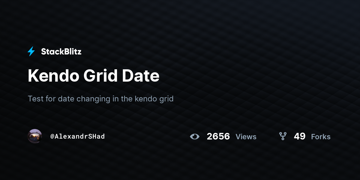 Kendo Grid Date - StackBlitz