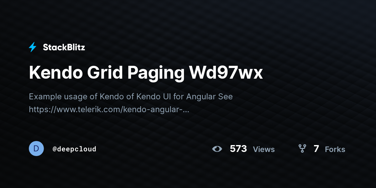 Kendo Grid Paging Wd97wx - StackBlitz