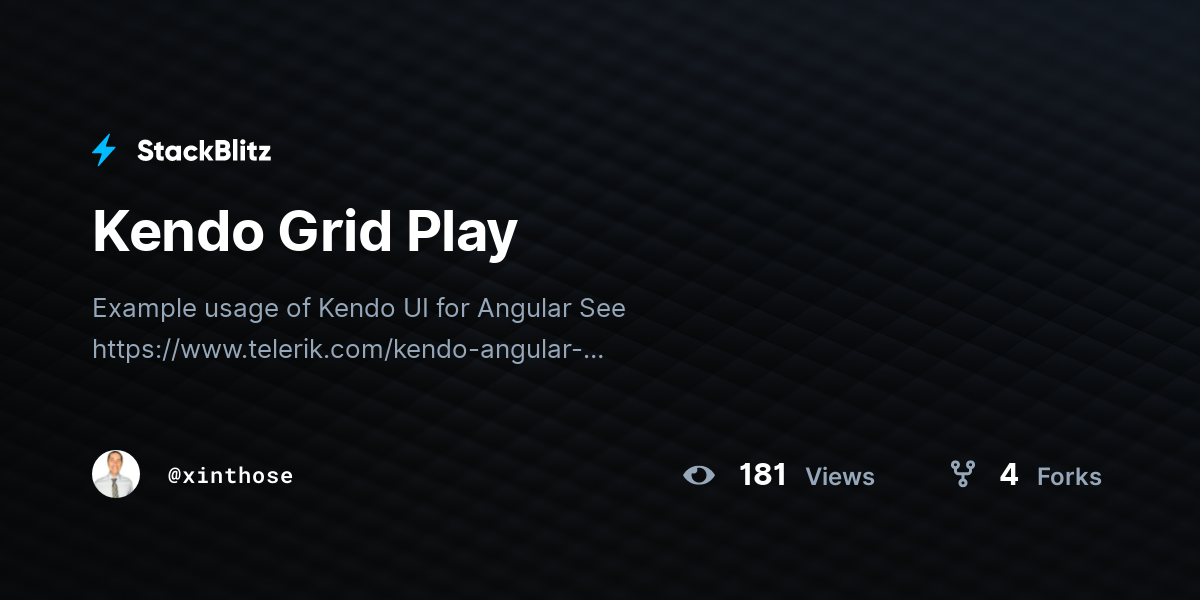 Kendo Grid Play - StackBlitz