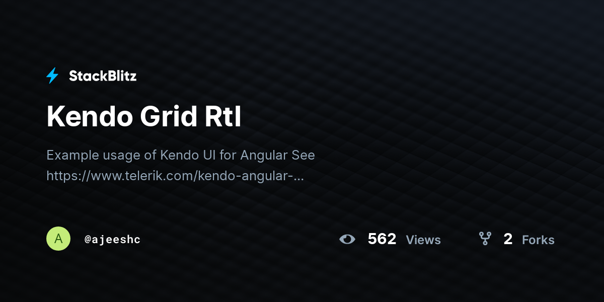 Kendo Grid Rtl - StackBlitz