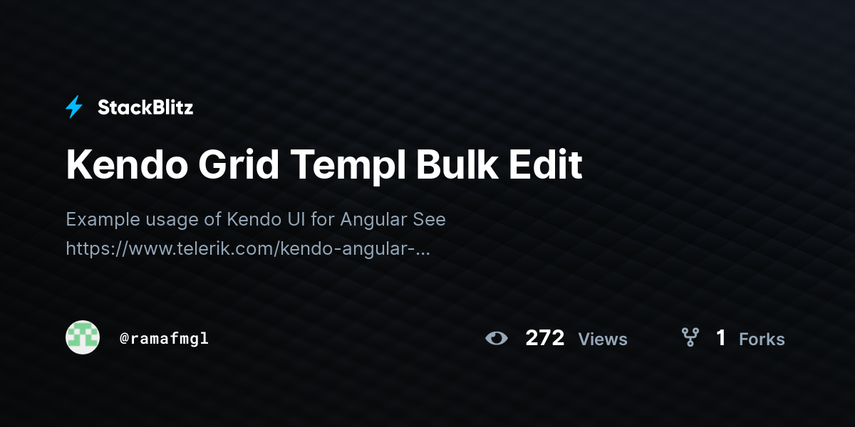 Kendo Grid Templ Bulk Edit - StackBlitz
