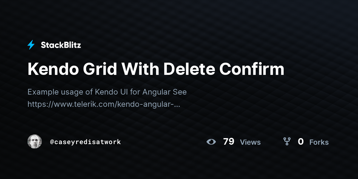 Kendo Grid With Delete Confirm - StackBlitz