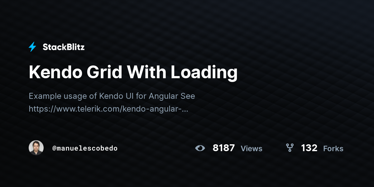 Kendo Grid With Loading StackBlitz