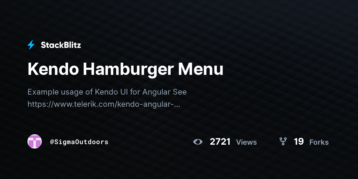 Kendo Hamburger Menu - StackBlitz