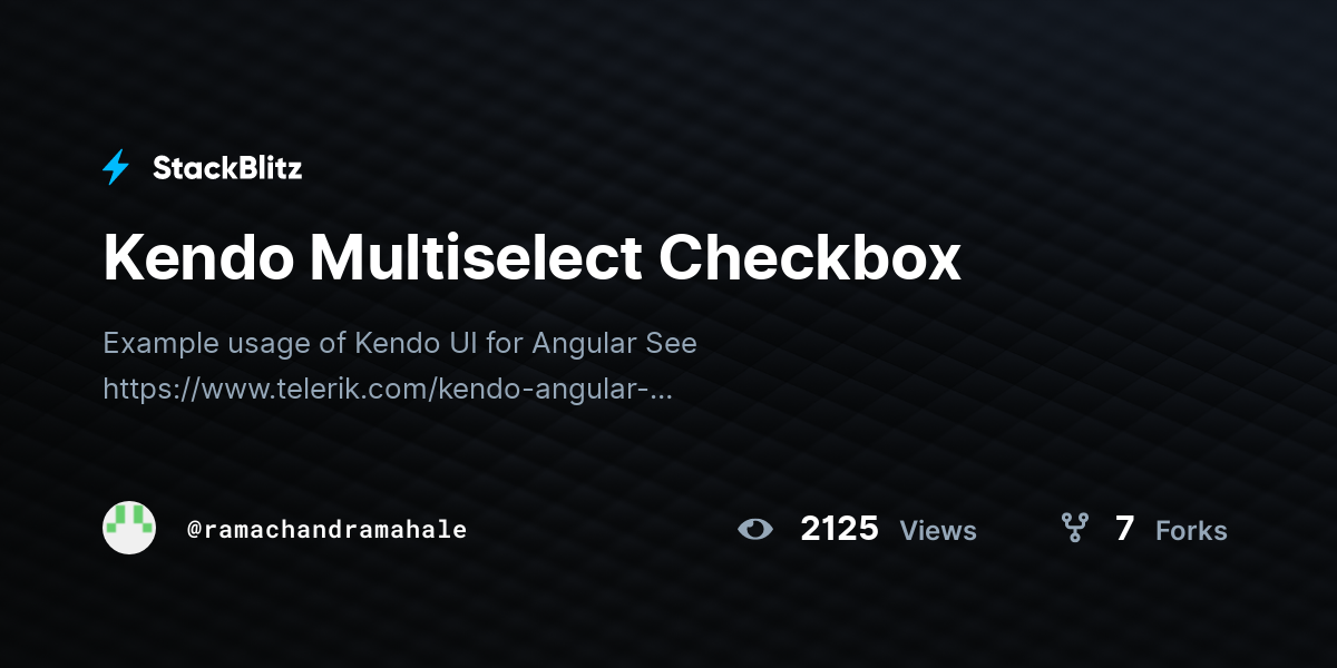 Kendo Multiselect Checkbox - StackBlitz