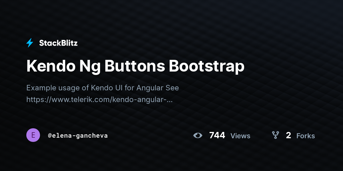 Kendo Ng Buttons Bootstrap - StackBlitz