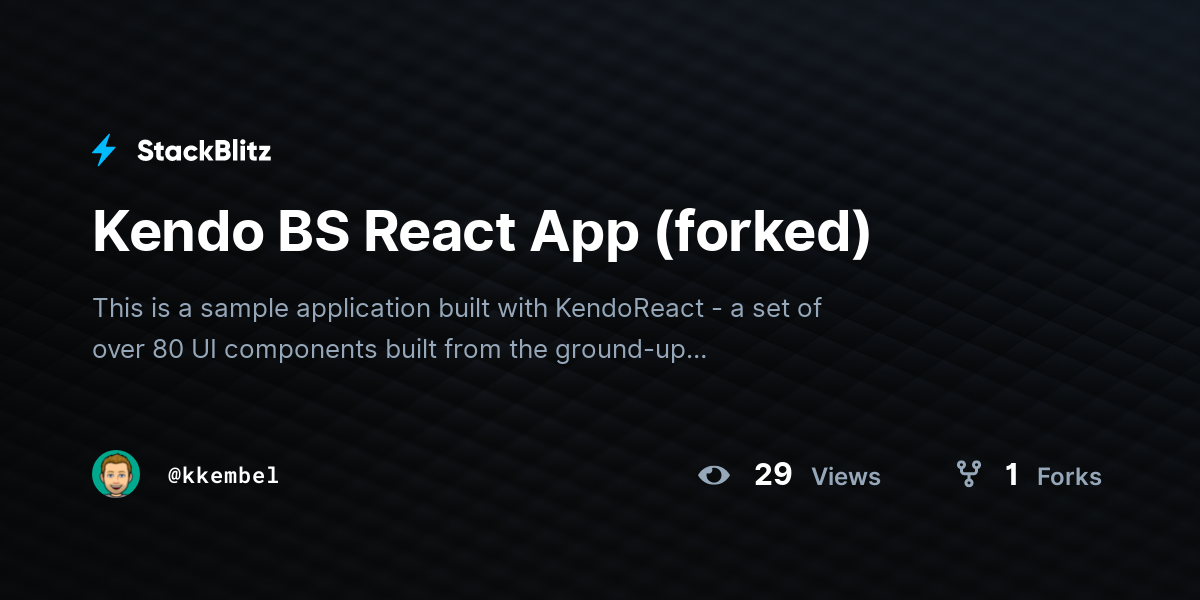 Kendo BS React App (forked) - StackBlitz