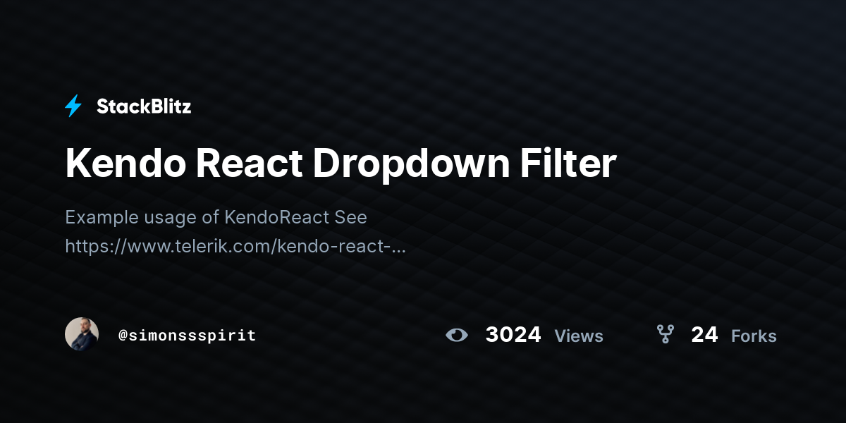 Kendo React Dropdown Filter - StackBlitz