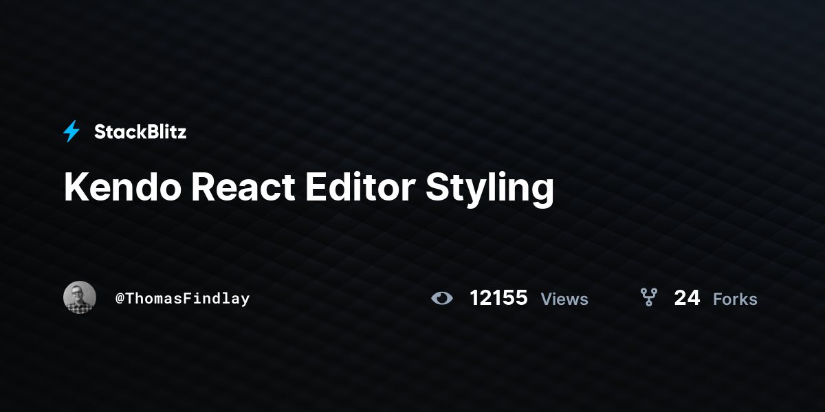 Kendo React Editor Styling StackBlitz