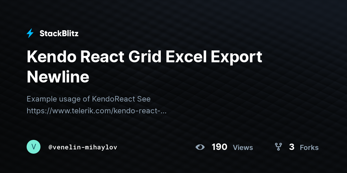 kendo-react-grid-excel-export-newline-stackblitz