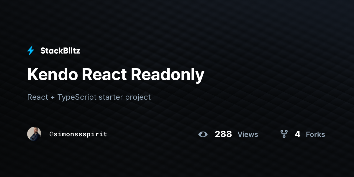 Kendo React Readonly - StackBlitz