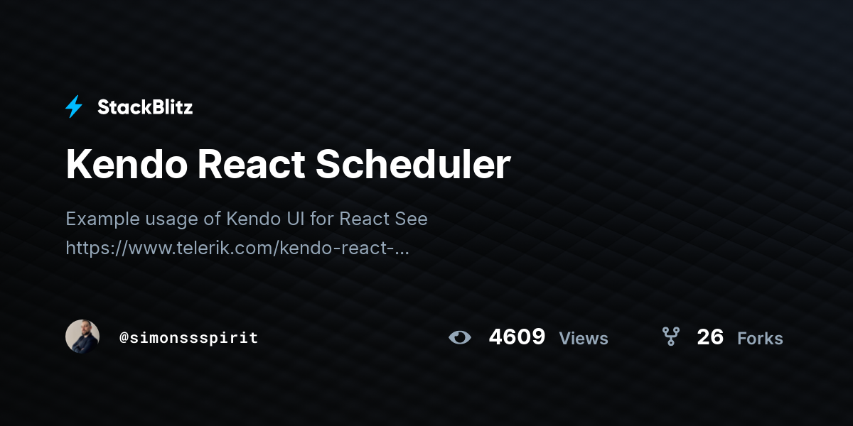 Kendo React Scheduler - StackBlitz