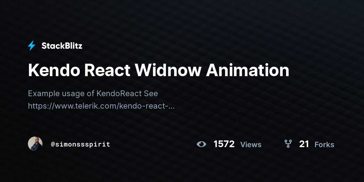 Kendo React Widnow Animation - StackBlitz