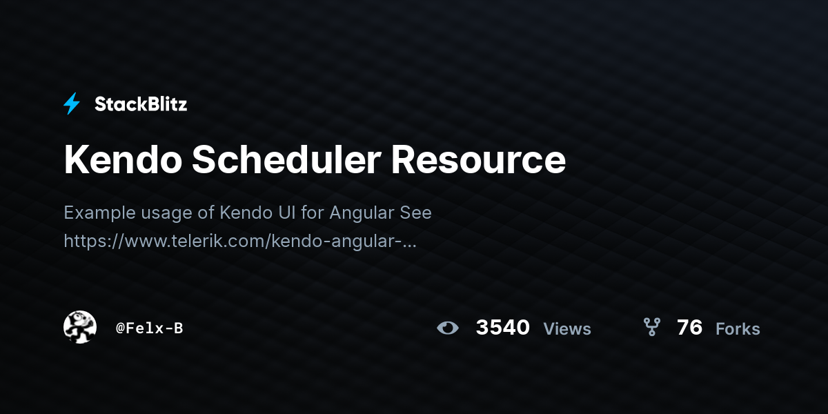 Kendo Scheduler Resource - StackBlitz