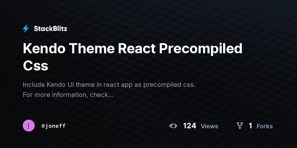 Kendo Theme React Precompiled Css - StackBlitz