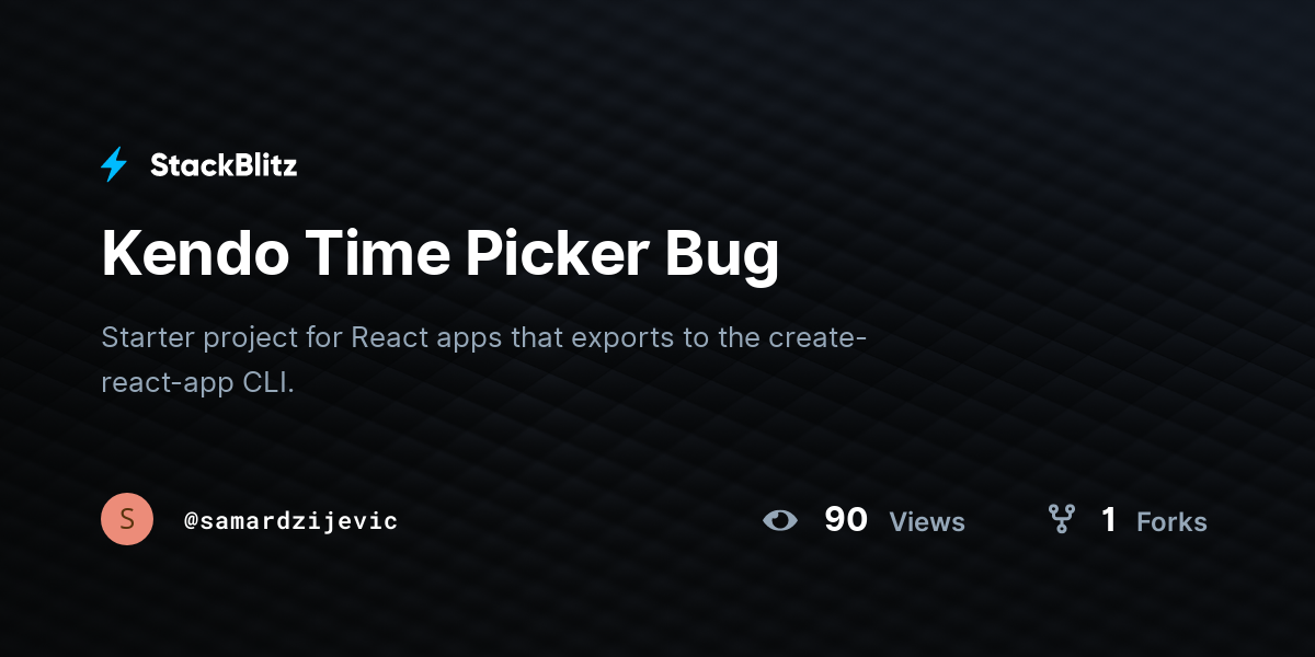 Kendo Time Picker Bug - StackBlitz