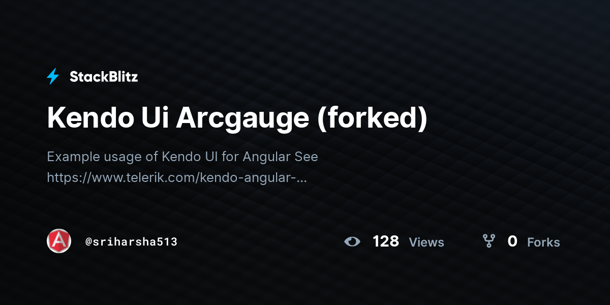 Kendo Ui Arcgauge (forked) - StackBlitz