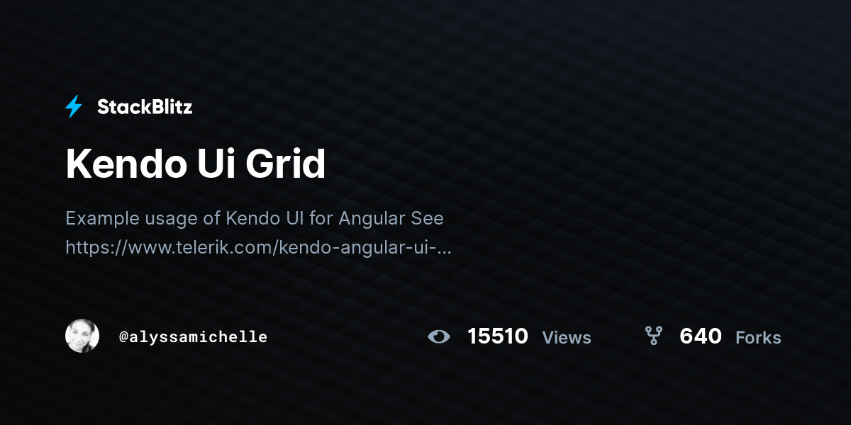 Kendo Ui Grid - StackBlitz